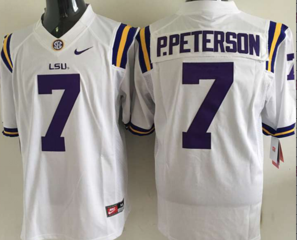 Men's LSU Tigers Patrick Peterson #7 White Jersey